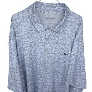 Vineyard Vines OTG Sankaty Polo Golf Shirt 4XL Big Mahi All Over Pattern Golfing